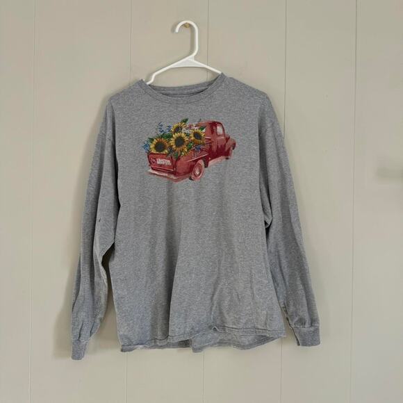 Tractor supply truck & flower bed gray long sleeve shirt  unisex large - Picture 1 of 4